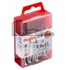 Комплект саморезов fischer FPF-SZ A2P с потайной головкой и неполной резьбой шлиц PZ, 4.5x45 мм (25 шт.)