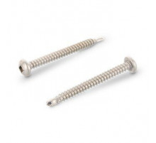 Саморез сверлоконечный по металлу DIN 7504 M A2 полукруглый шлиц квадрат SQ, 4.8x45 мм