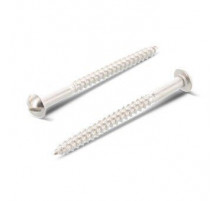 Шуруп полукруглый DIN 96 A4 по дереву прямой шлиц, 3x25 мм