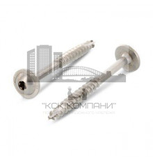 Art. 9250 A4 5,0X65/36 TX25 Шуруп нержавеющий с низкой полукруглой головкой с фланцем с режущей кромкой, неполная резьба, звездообразный шлиц TX (TORX)