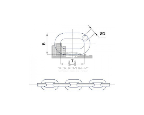 Цепь нержавеющая DIN 766 А4 с короткими звеньями, D10