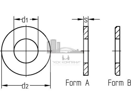 Шайба плоская DIN 125 сталь без покрытия, M8