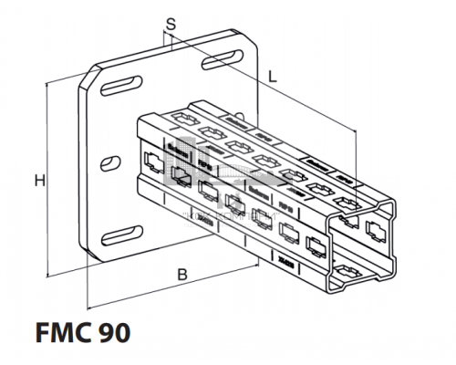 Консоль fischer FMC для тяжелых нагрузок гоц. сталь, 230x230x15-1500 мм
