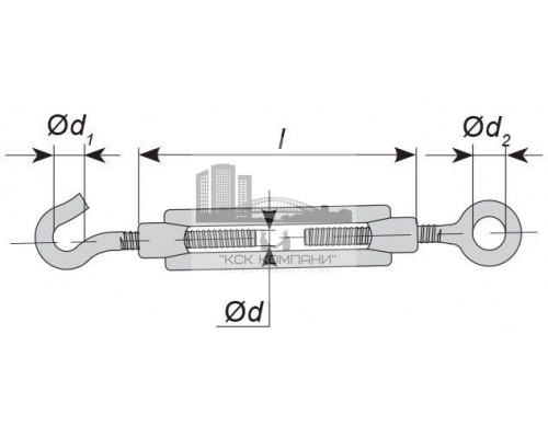 DIN 1480 М10 Талреп крюк-кольцо