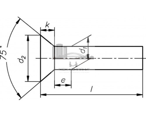 Заклепка забивная под молоток DIN 661 с потайной головкой алюминиевая, 6x30
