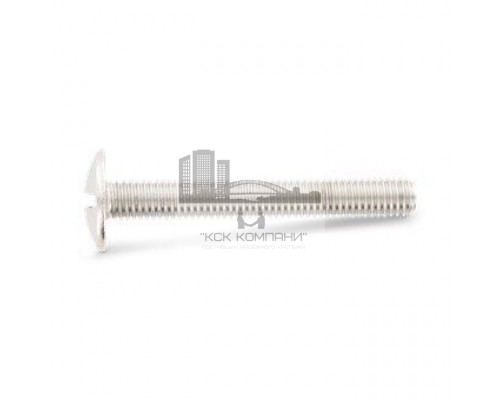 Винт с увеличенной полукруглой головкой NF E 25-129 A2 двойной прямой шлиц, M10x50 мм
