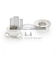 DIN 6923 A4 M 3 Гайка шестигранная нержавеющая фланцевая с зубцами