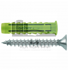 Распорный дюбель fischer SX S Green K NV с кромкой и потайным шурупом ЭКО, 5x25/3.5x35 мм