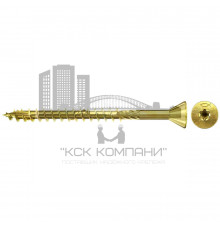 Саморез потайной желтый  FDF-ST YZP для панелей МДФ шлиц TX, 4х50 мм