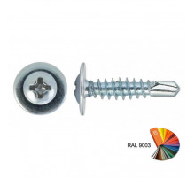 Саморез с прессшайбой со сверлом SMR SV RAL9003 по металлу шлиц PH ОЦ, 4.2x51 мм
