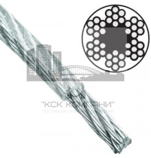 Трос стальной DIN 3055 P для растяжки в прозрачной ПВХ оболочке, D5/6