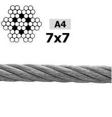 Трос для растяжки DIN 3055 (Art. 8379) A4 средней жесткости, D2.5 мм (250 м)
