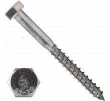 Шуруп глухарь шестигранный DIN 571 A2 неполная резьба, 10x140 мм
