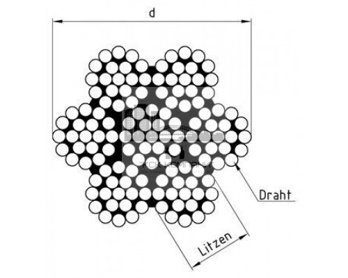 Art. 8382 A4 7,0 мм Канат гибкий нержавеющий для фалов, свивка 7х19