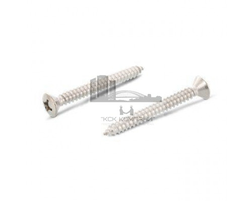 Саморез с полупотайной головкой DIN 7983 C A2 острым концом шлиц PH, 6.3x60 мм