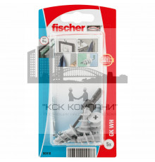 Дюбель для гипсокартона fischer GK WH K NV с шурупом с Г-образной головой, 22 мм (4.2x40 мм)