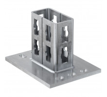 Фланец седельный fischer PSF 82 ZL для монтажных шин FUS гоц. сталь, 42x108x170x4 мм