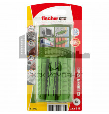 Распорный дюбель fischer SX Green с кромкой экологически чистый, 12x60 мм