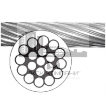 Трос стальной DIN 3053 A4 для растяжки плетение 1x19, D=10 мм L=100 м