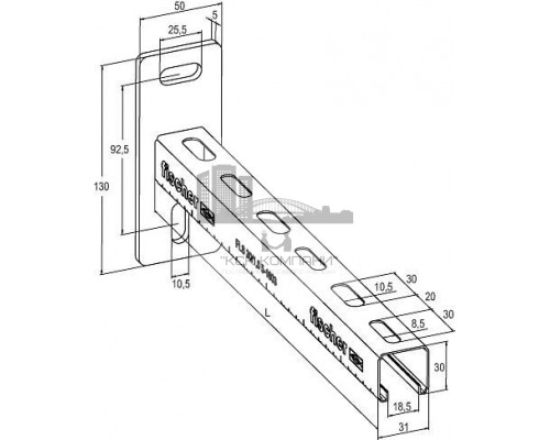 Консоль fischer ALK для монтажной системы FLS оцинкованная, 30x31x1-200 мм