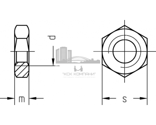 Гайка шестигранная DIN 934 8.0 оцинкованная, M14 (кг)