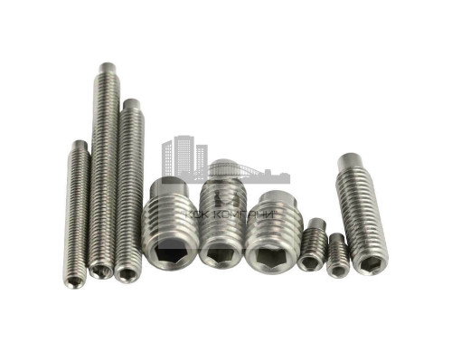 Винт установочный с цапфой DIN 915 A2 с внутренним шестигранником, M8x100 мм