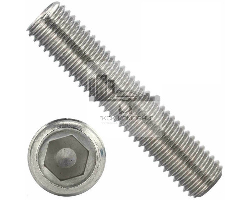 Винт установочный с засверленным концом DIN 916 A2 и внутренним шестигранником, M12x35 мм