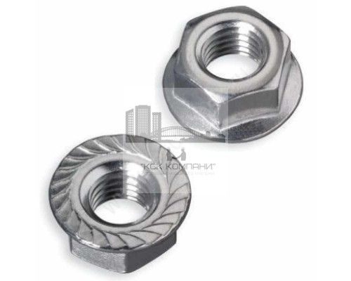 Гайка шестигранная DIN 6923 8.0 с рифленым фланцем, M14