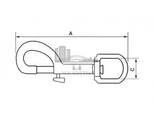 Карабин с вертлюгом KDZH для животных и ключей ОЦ, 16x78