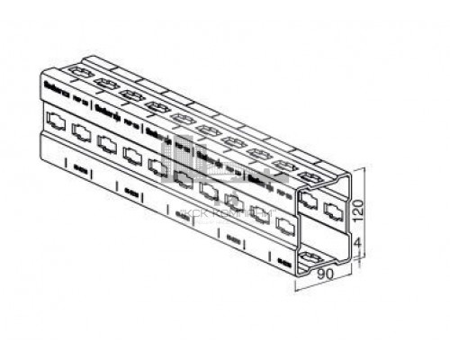 Монтажная балка fischer FMP перфорированная для тяжелых нагрузок гоц. сталь, 90x120x4x3000 мм