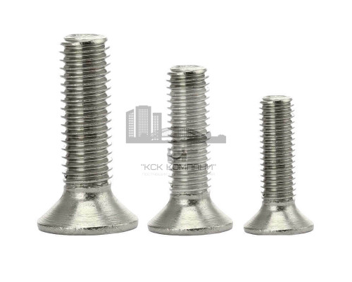 Винт потайной с внутренним шестигранником DIN 7991 A2 полная резьба, M6x30 мм