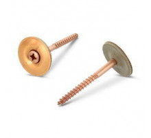 Art. 9069 A2-Cu 4,5X70 Z Саморез по дереву (шуруп самонарезающий) с полупотайной головкой PZ, с шайбой 25 мм, с уплотнительной резиной EPDM