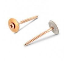 Art. 9068 A2-Cu 4,5X35 Z Саморез по дереву (шуруп самонарезающий) с полупотайной головкой, с шайбой 20 мм, с уплотнительной резиной EPDM