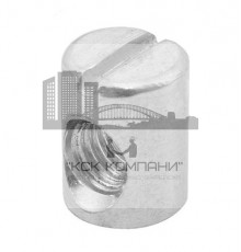 Гайка-бочонок ART 7330 мебельная с прямым шлицем ОЦ, M6 10х20 мм