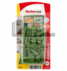 Распорный дюбель fischer SX Green с кромкой экологически чистый, 5x25 мм