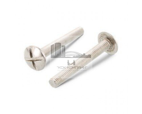 Винт с увеличенной полукруглой головкой NF E 25-129 A2 двойной прямой шлиц, M5x16 мм