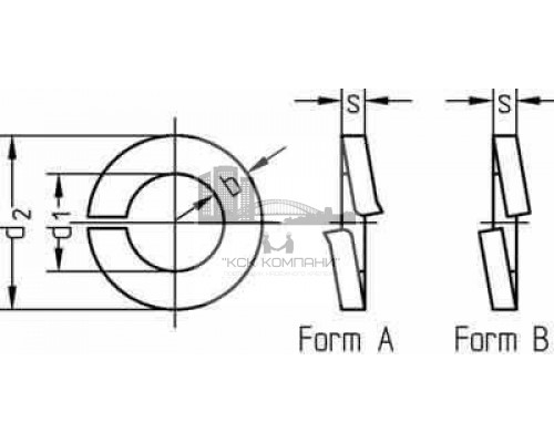 Шайба гровер DIN 127 пружинная форма B сталь без покрытия, M48