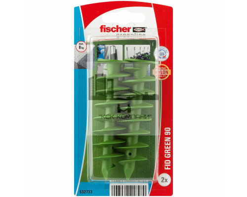 Дюбель для изоляционного материала fischer FID Green K NV экологически чистый, 25x90 мм