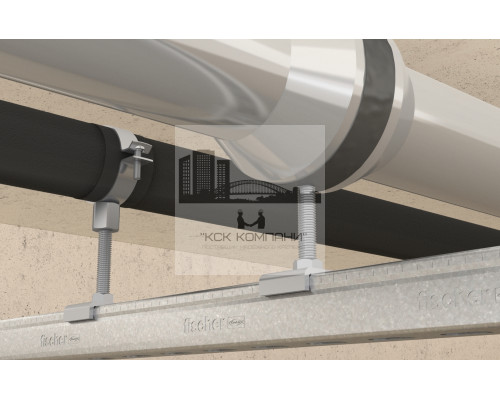 Хомут fischer FRSK с механизмом быстрой фиксации для холодных трубопроводов, M12 190-194 мм