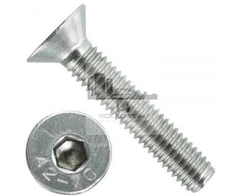 Винт потайной ISO 10642 A2 с внутренним шестигранником, M3x18 мм