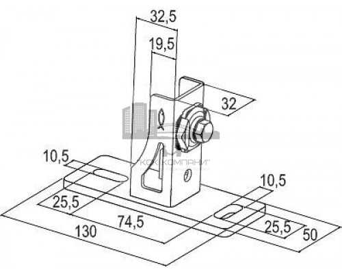 Фланец седельный fischer SF Clix 31 для профилей FLS ОЦ, 50x32x130 мм