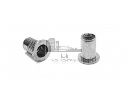 Заклепка гаечная M 10 х 1.5 LF с фланцем (насечка) вытяжная, оц. L= 21мм D цил=12,9